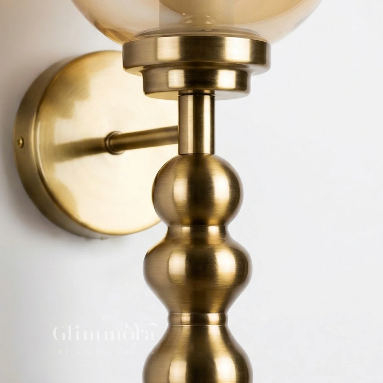 Cognac Amber Glass Wall Light