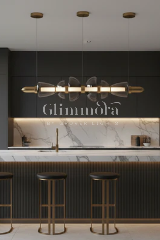 Separating Shadows (Smokey, 1100mm, Gold) Chandelier