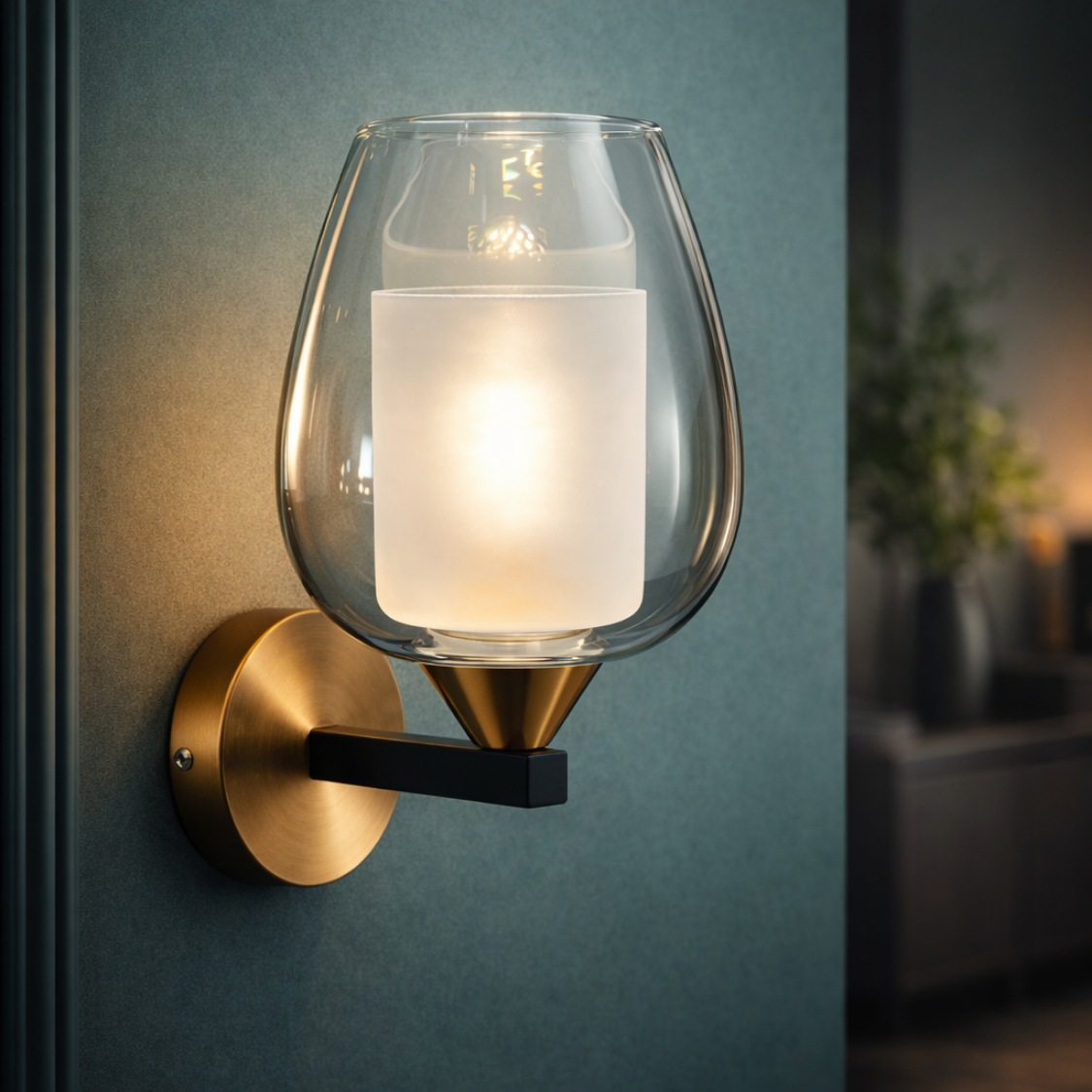 Modern Glass Wall Sconce Light