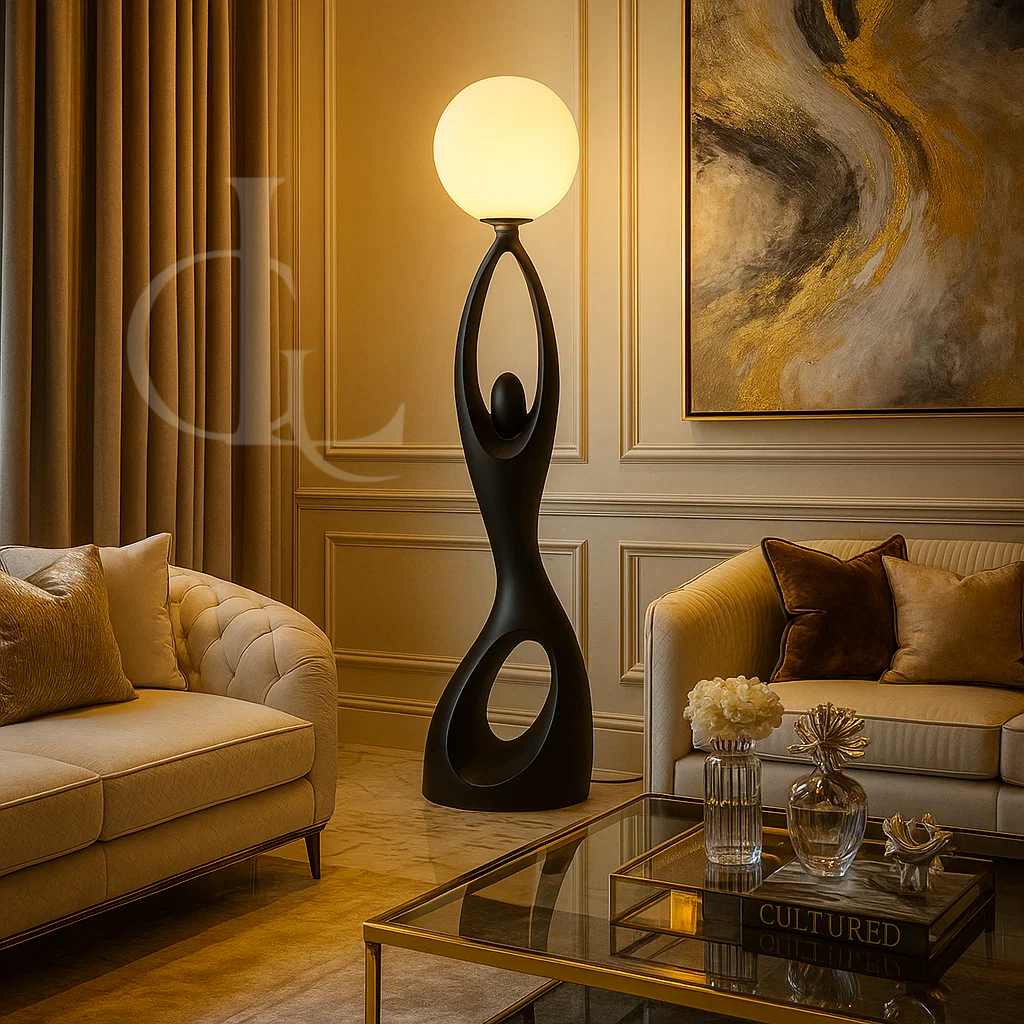 Heaven Sent (Black) Sculpture Floor Lamp