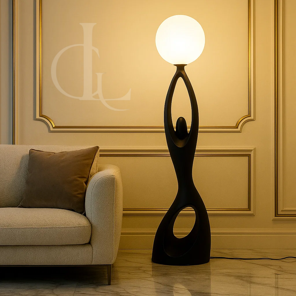 Heaven Sent (Black) Sculpture Floor Lamp