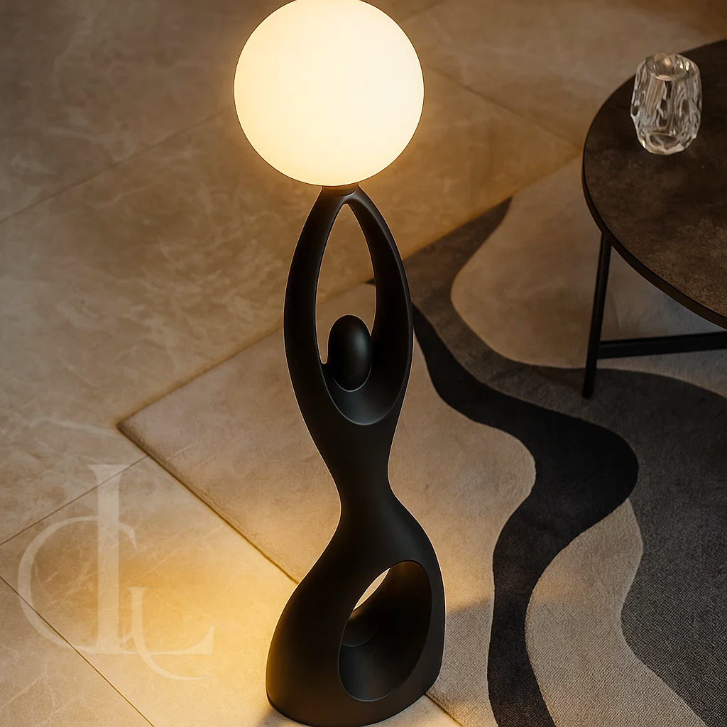 Heaven Sent (Black) Sculpture Floor Lamp