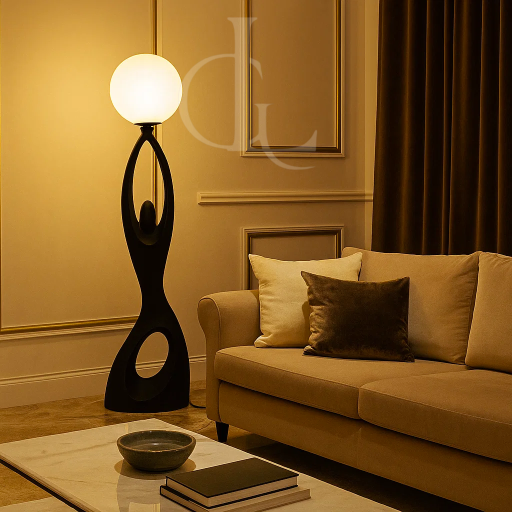 Heaven Sent (Black) Sculpture Floor Lamp