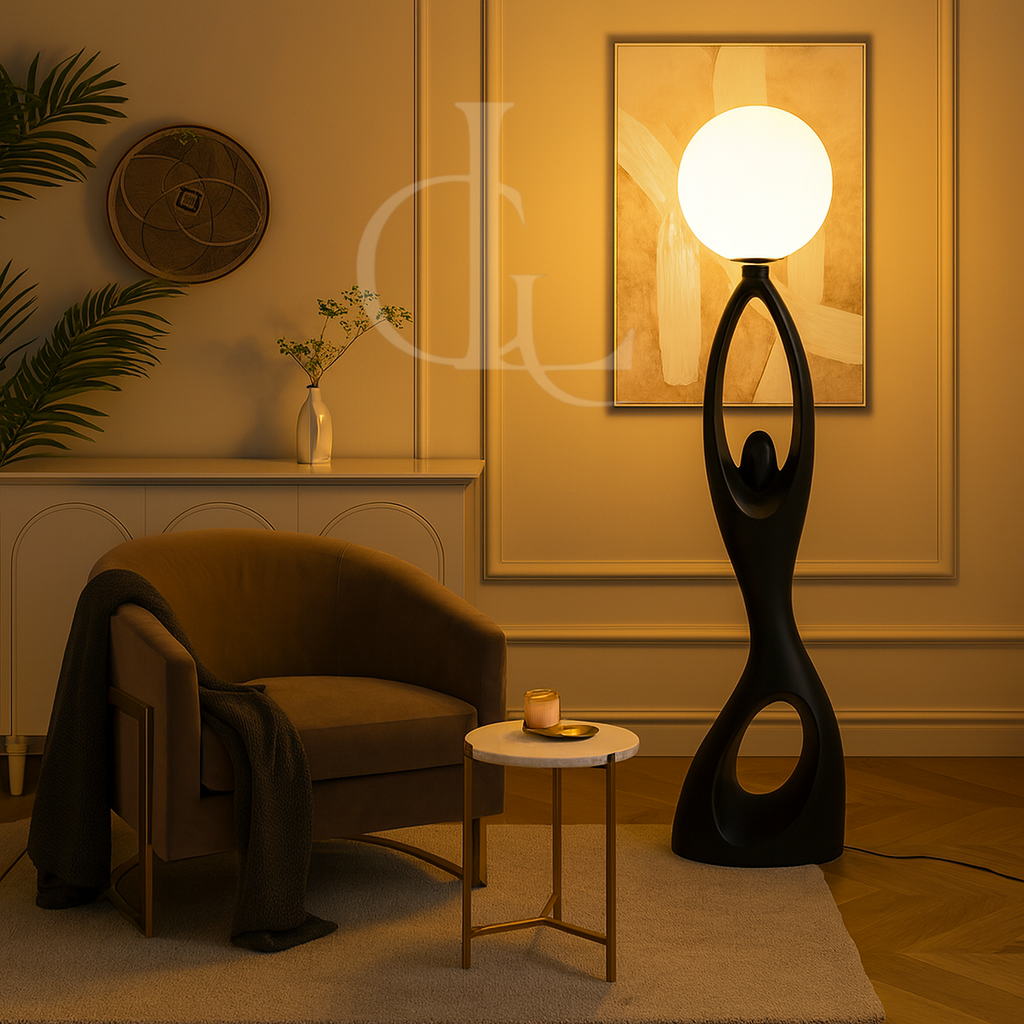 Heaven Sent (Black) Sculpture Floor Lamp