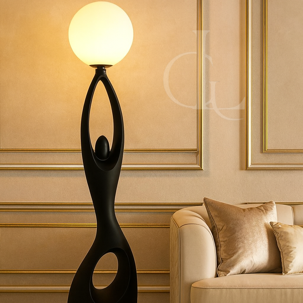 Heaven Sent (Black) Sculpture Floor Lamp