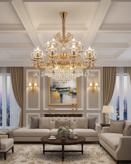 Majestic Glow Crystal Chandelier - 15 Bulb