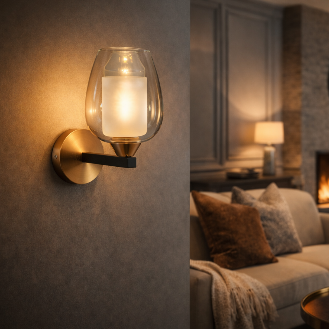 Modern Glass Wall Sconce Light