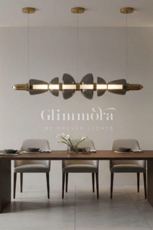 Separating Shadows (Smokey, 1100mm, Gold) Chandelier