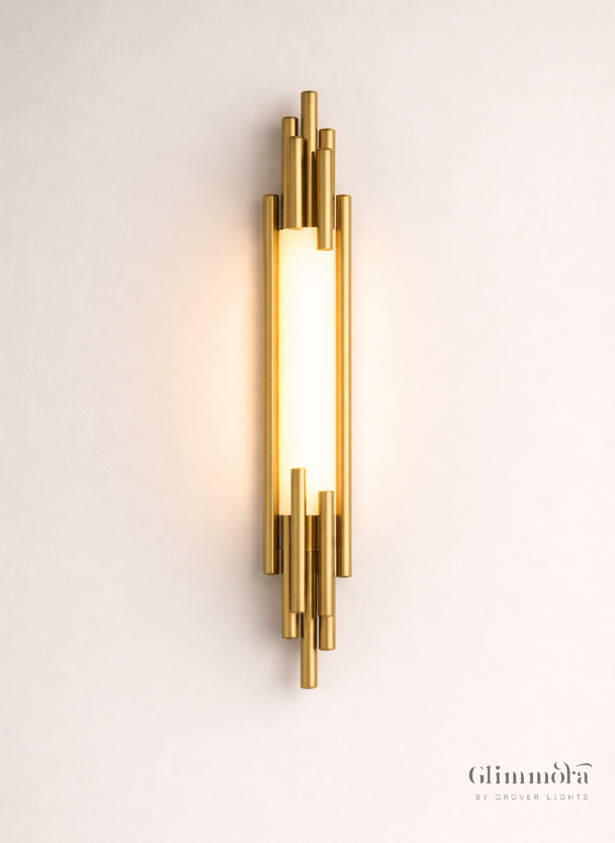 Opulent Column LED Wall Light in Gold Finish