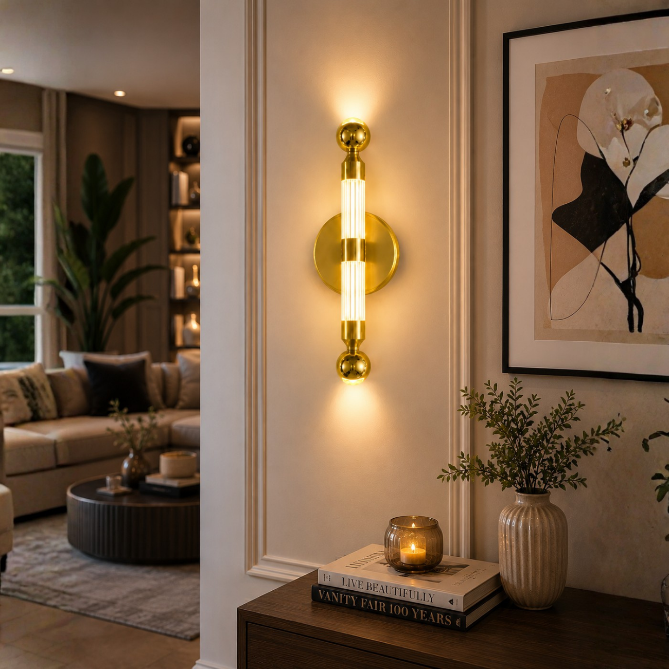 Lumiere Brass Wall Sconce