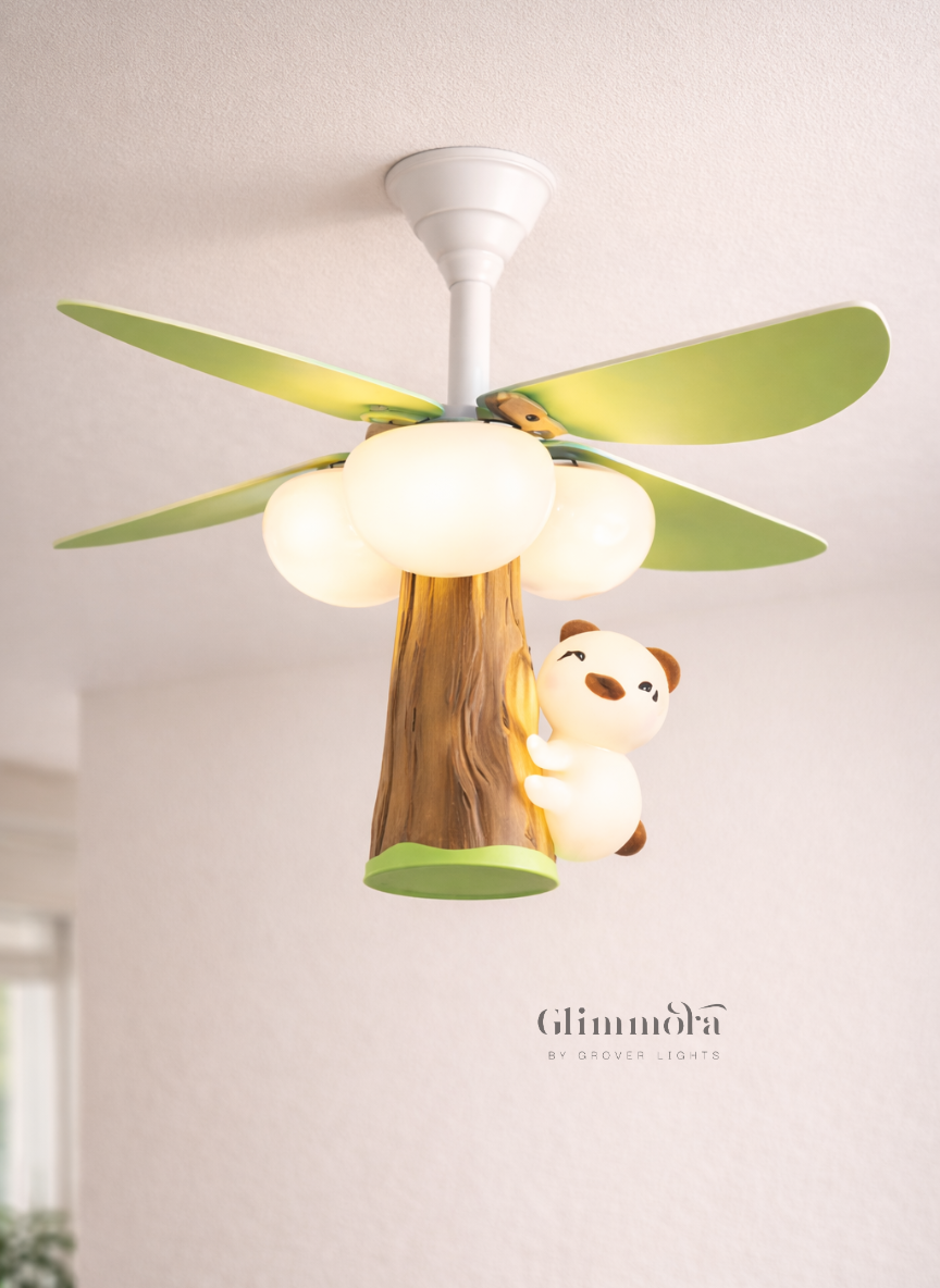 Forest Buddy Kids Ceiling Fan Light