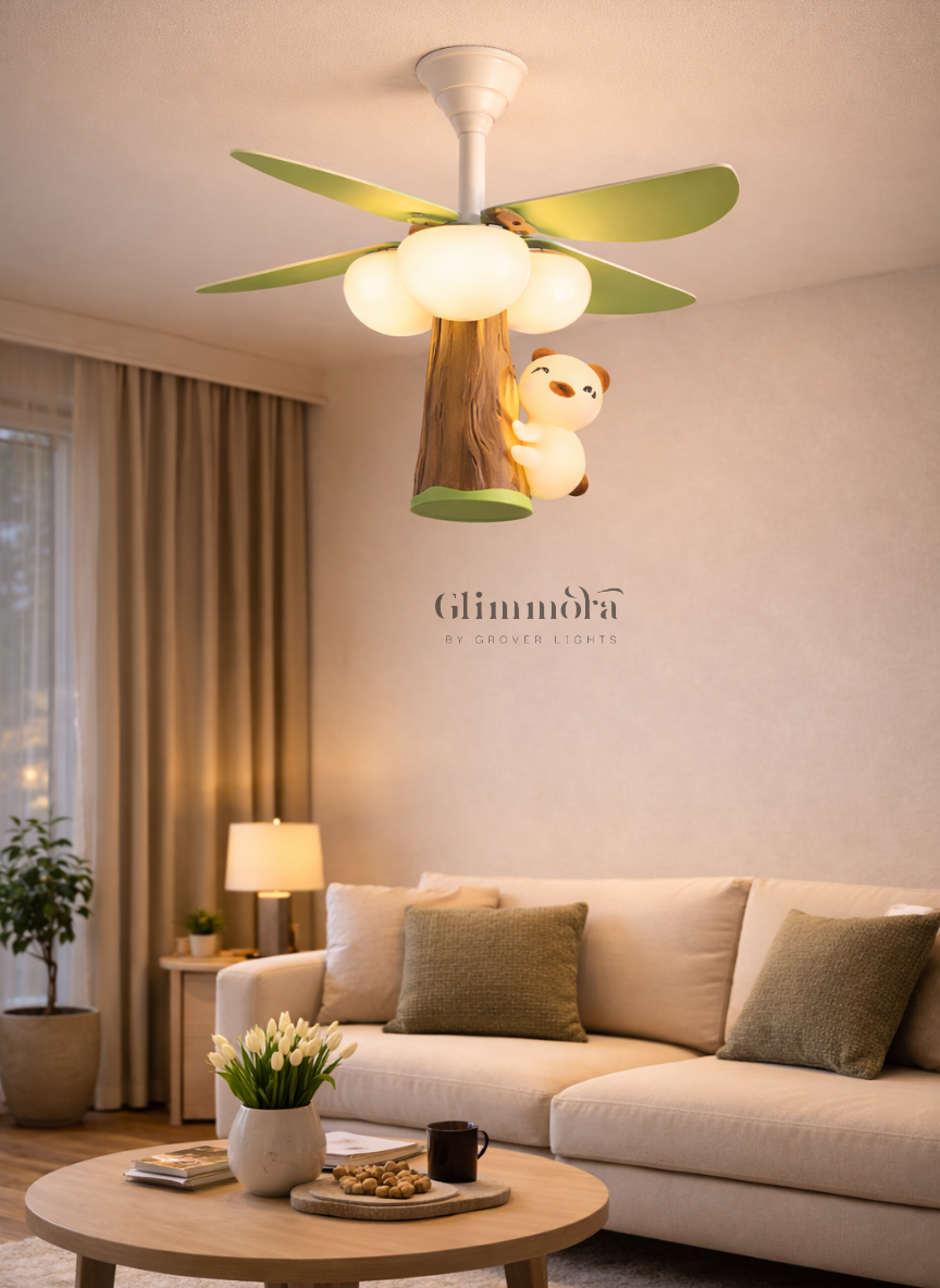 Forest Buddy Kids Ceiling Fan Light