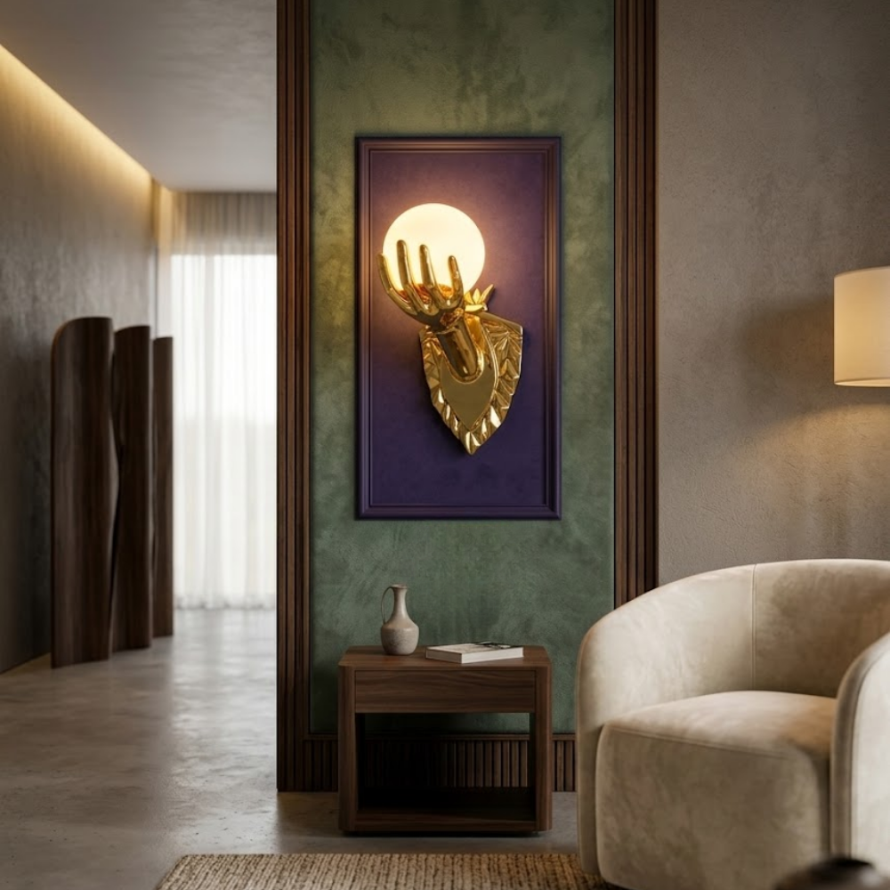 Luxury Golden Hand Wall Light