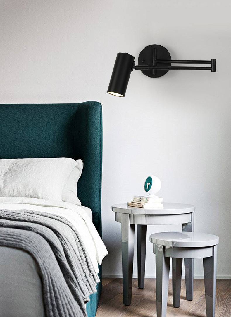 Modern LED Black Long Arm Adjustable Wall Light