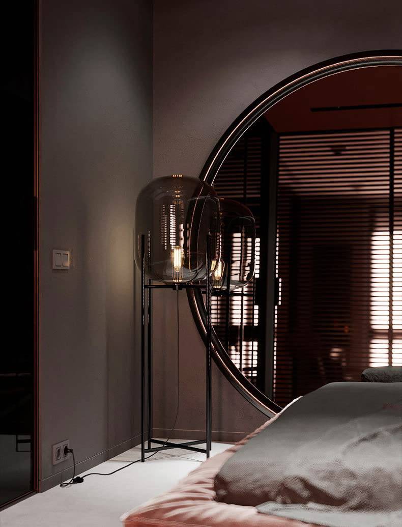 Smokey Glass Floor Lamp