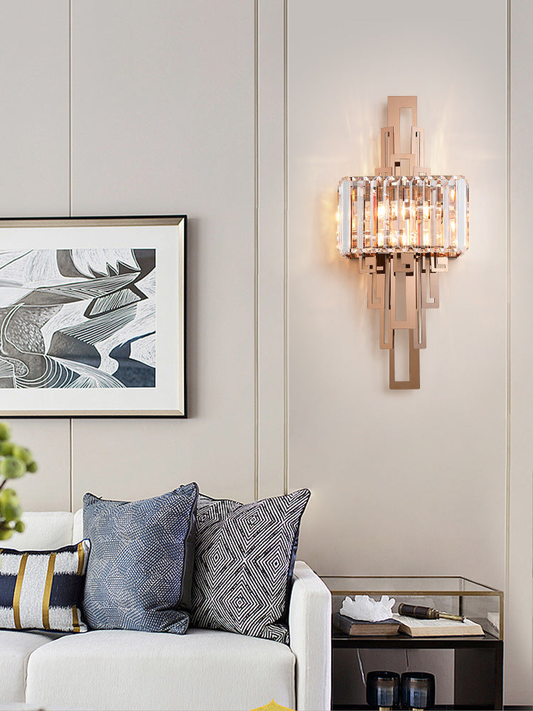 Rose Gold Crystal Wall Lamp