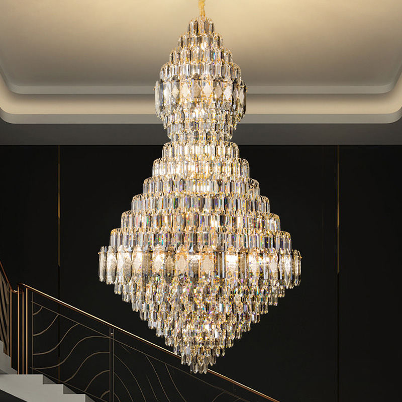 Crystal double height duplex Led Chandelier