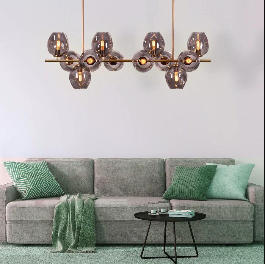 Golden Lights: 12-Light Luxe Smokey Dream Chandelier (Smoky)