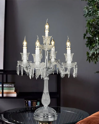 Victorian Crystal Candelabra Table Lamp - 6 Light
