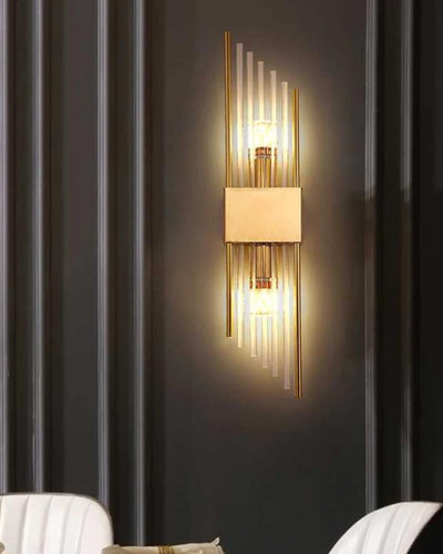 Crystal Parallelogram Wall Sconce - Gold