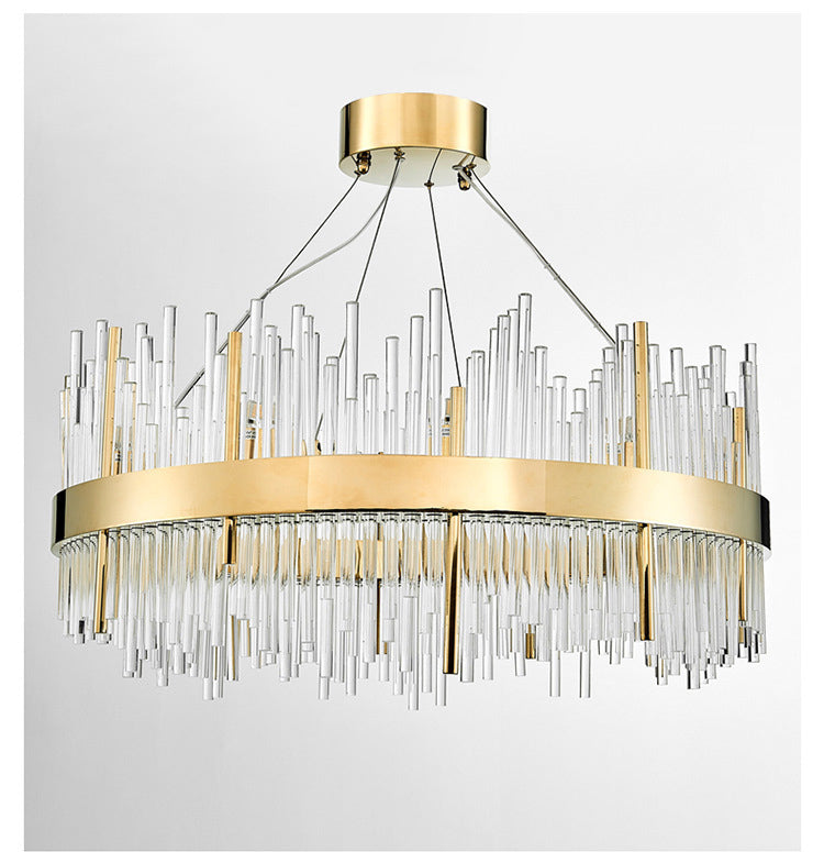 Crystal Metal Brass Gold Led Chandelier