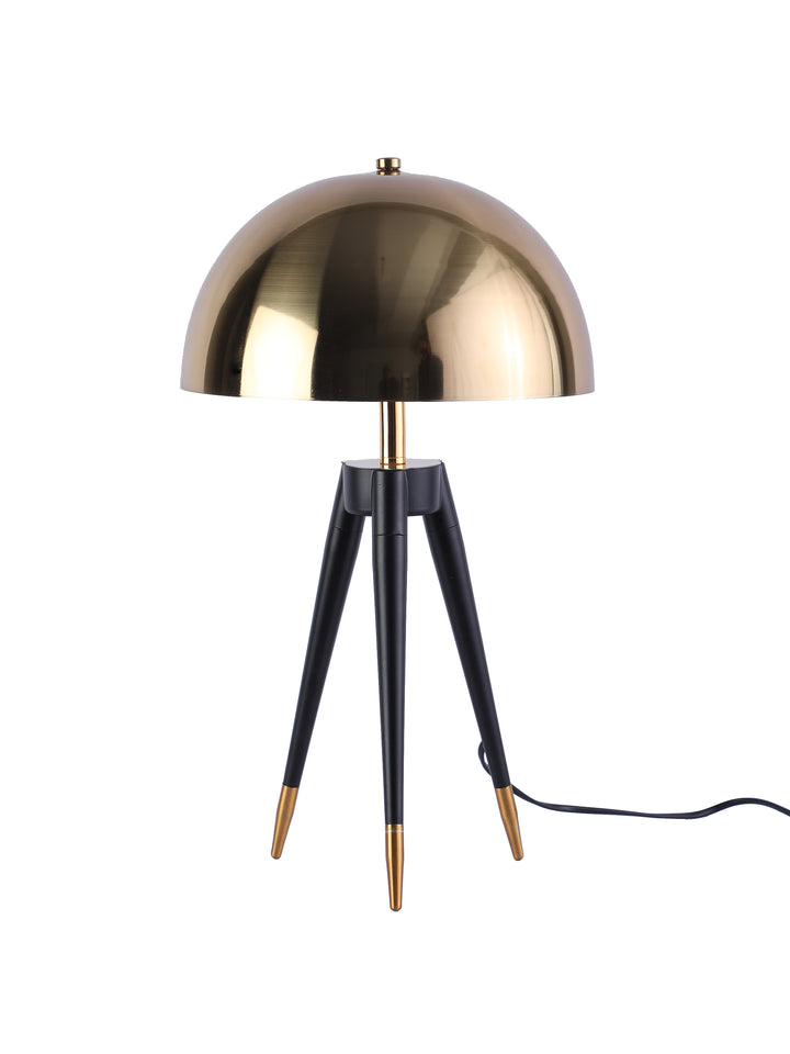 Dome Tripod Glow: Golden Table Lamp