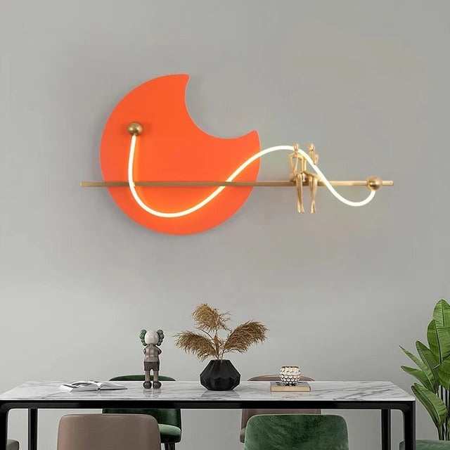 Led Modern Golden Wall Art Light