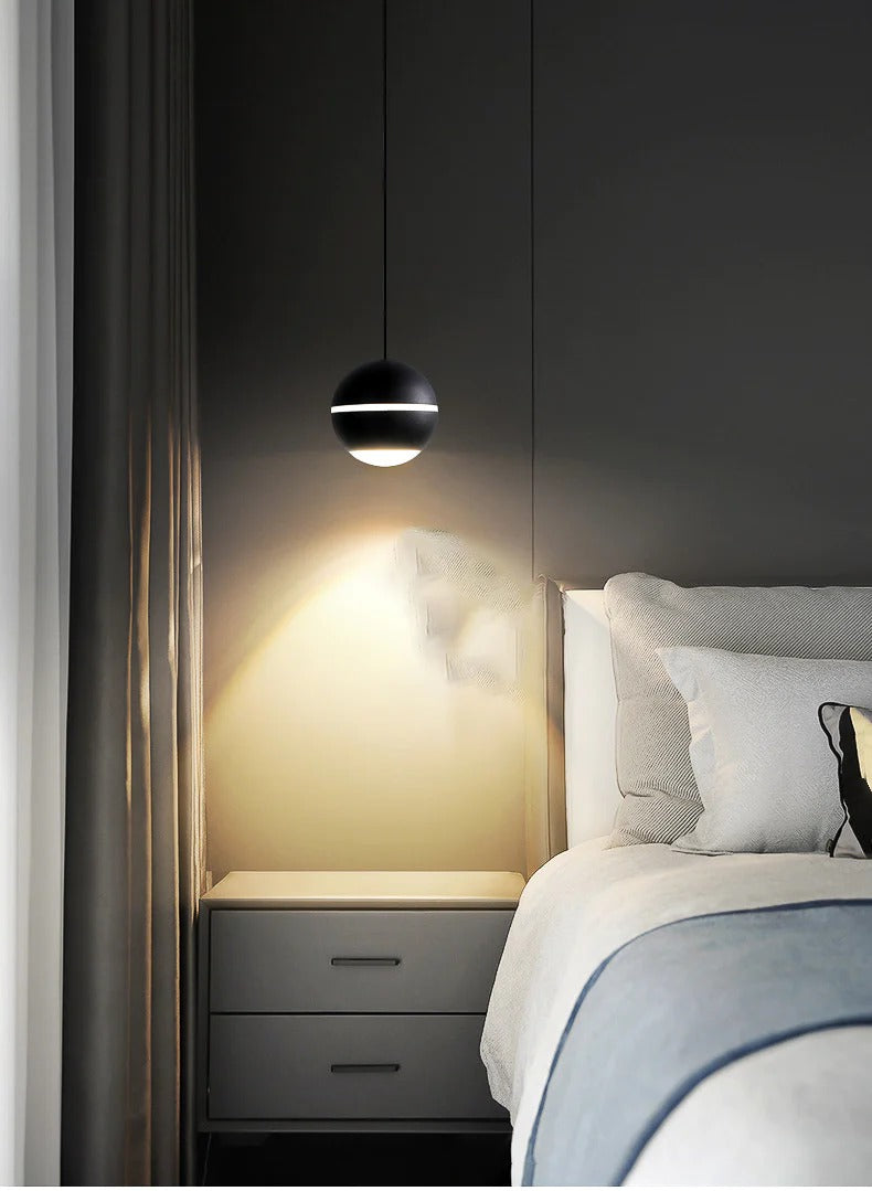 Midnight Serenity: Simple LED Round Hanging Light