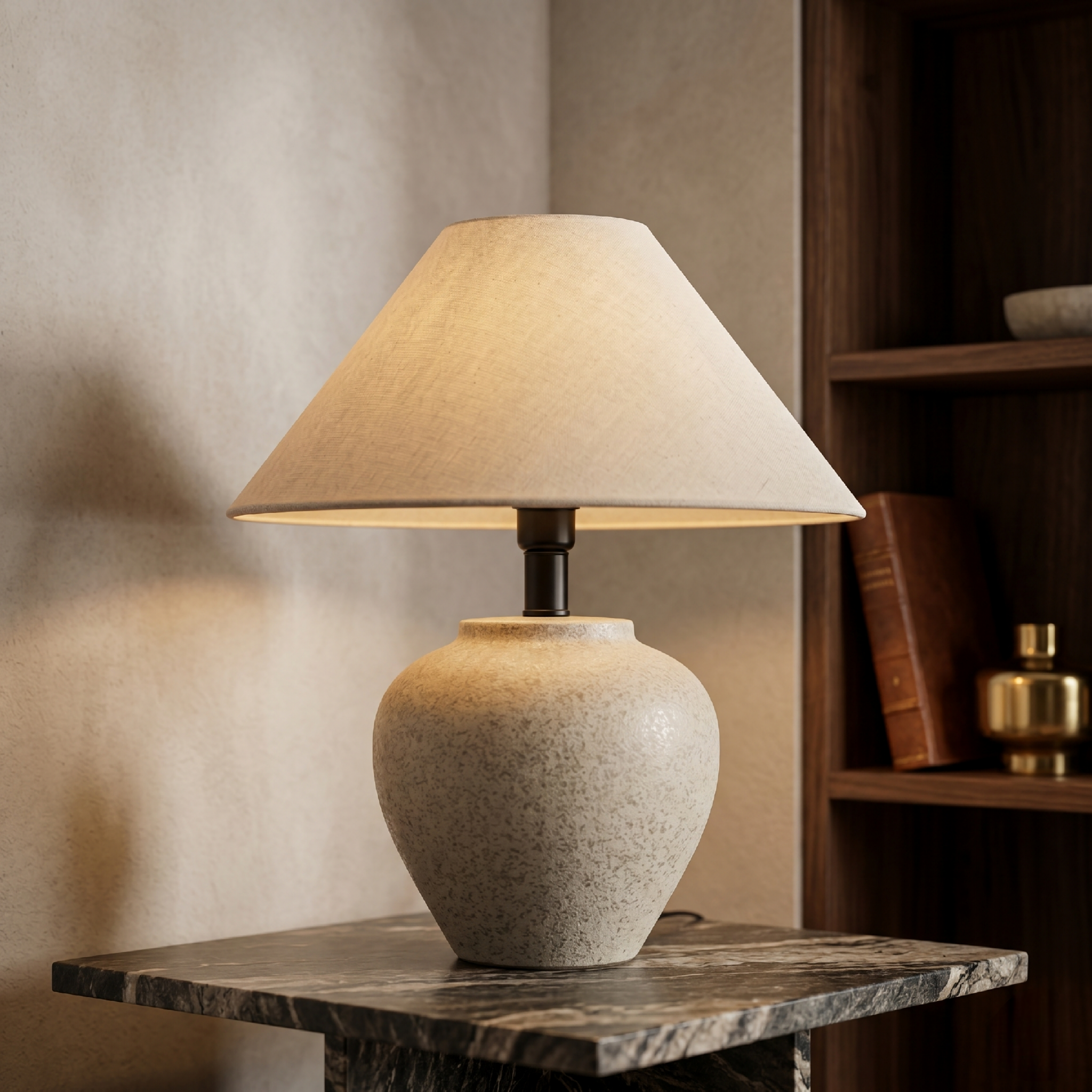 Ivory Heart Ceramic Table Lamp