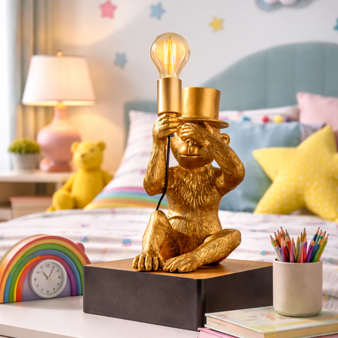 Luxury Golden Monkey Table Lamp