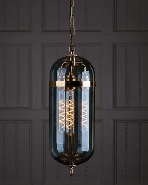 Vintage Industrial Cage Pendant Light - Smoke
