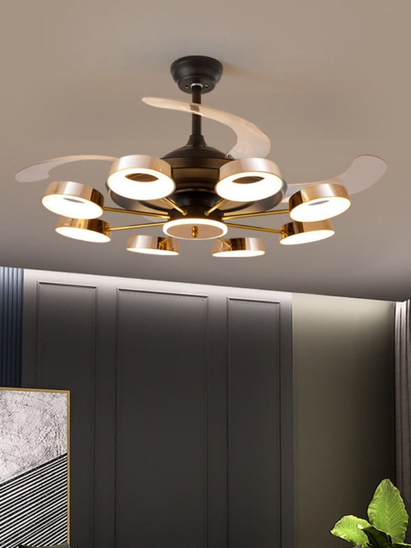 Golden Halo Ceiling Fan Chandelier