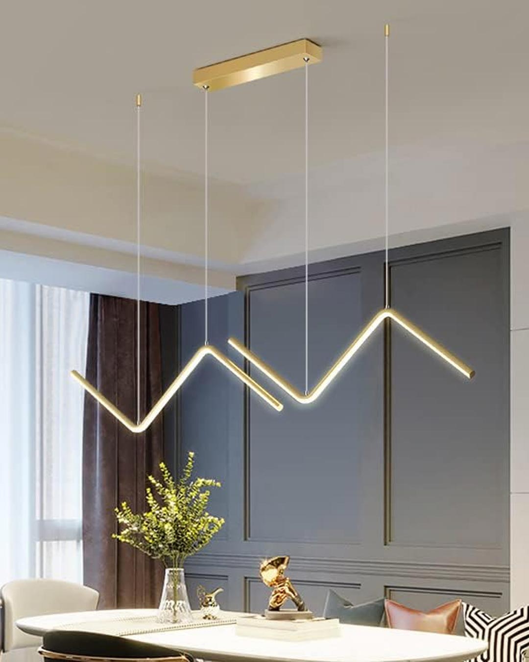 Zig Zag LED Pendant - Gold