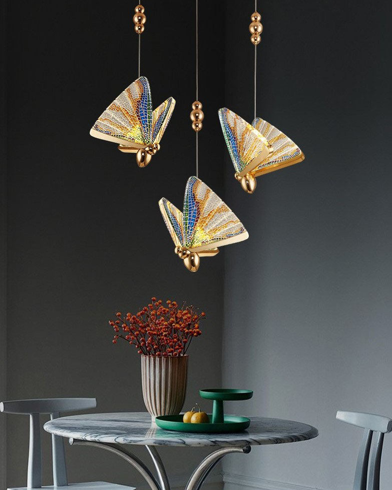 Butterfly Glass Pendant Light - Set of 3