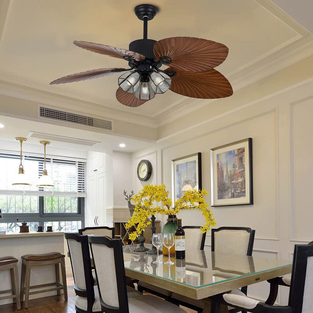 Modern Celling Leaf Fan With Light – Glimmora by Grover Lights