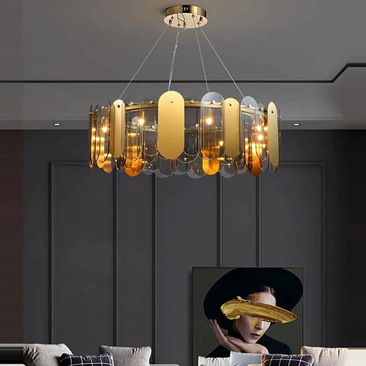 Dusk and Dazzle (Smokey, Gold) LED Chandelier