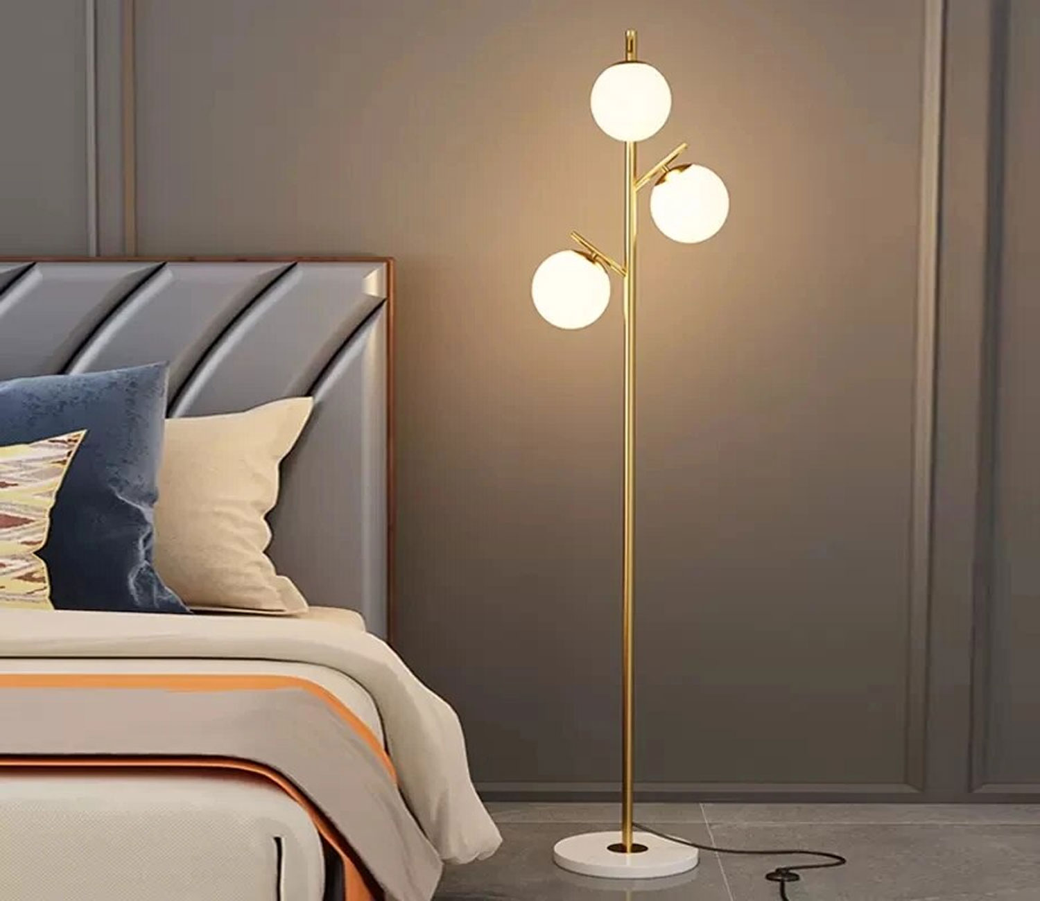 Richard Metal Marble Base Floor Lamp