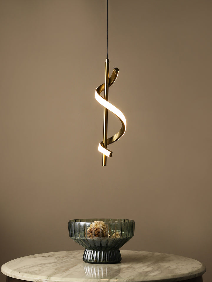 Mystic Spiral (Gold) LED Pendant Light