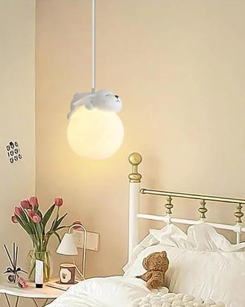 Cute Animal Shaped Moon Pendant Light - Beer
