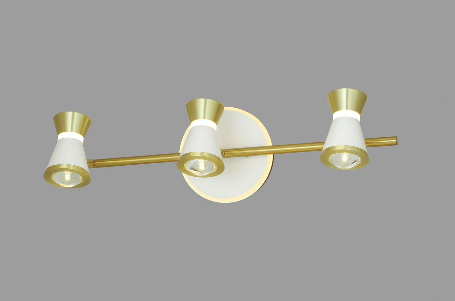 Mirror 3 Light White Gold Wall Lamp