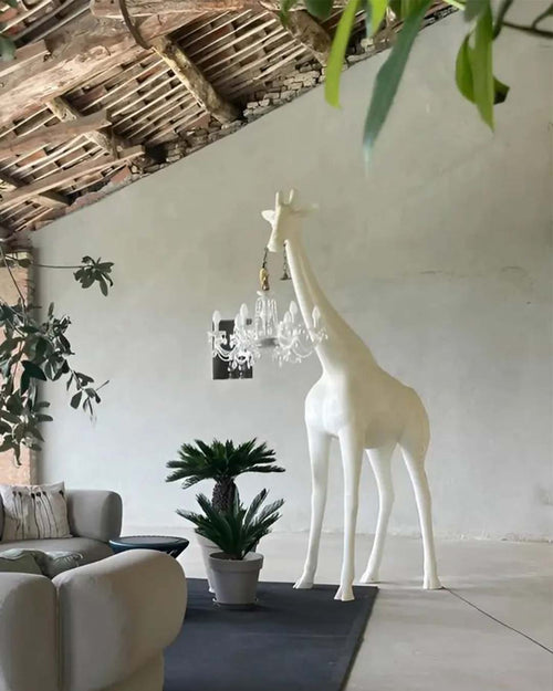 Greetings by Giraffe (White) Floor Lamp with Chandelier