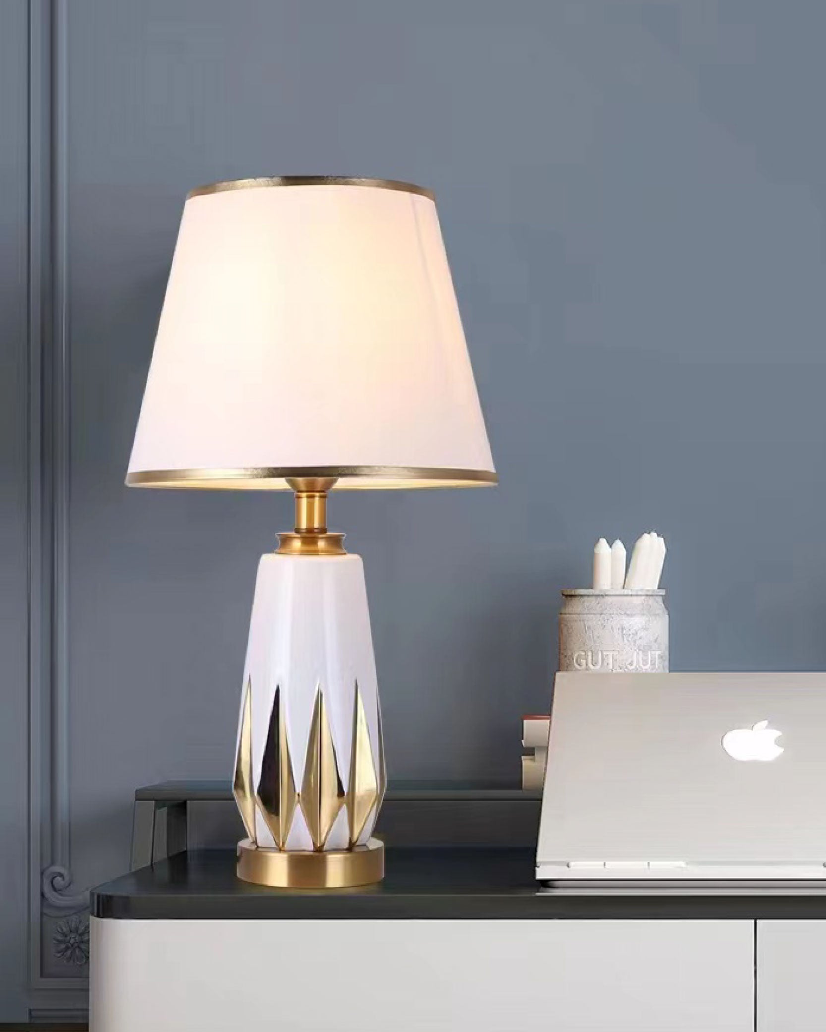Century Ceramic Table Lamp - White