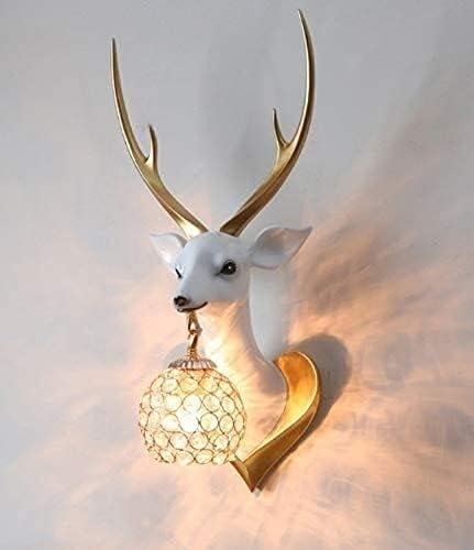 White Deer Head Resin Wall Light