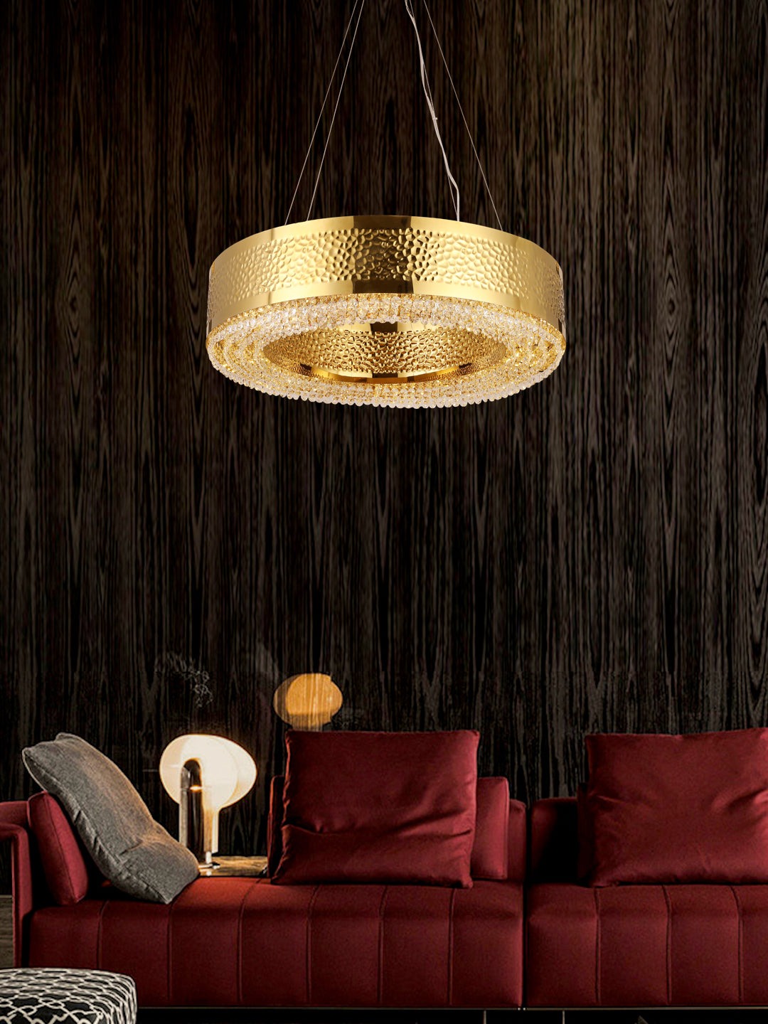 Crystalina Bold Gold Chandelier Round