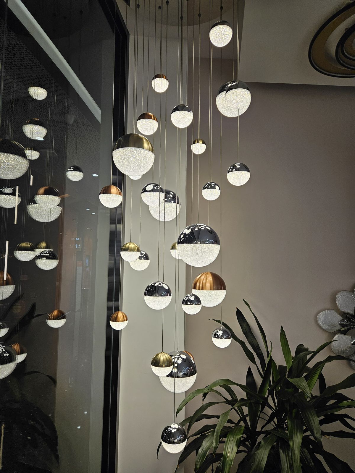 Elara’s Tricolor Sphere Chandelier