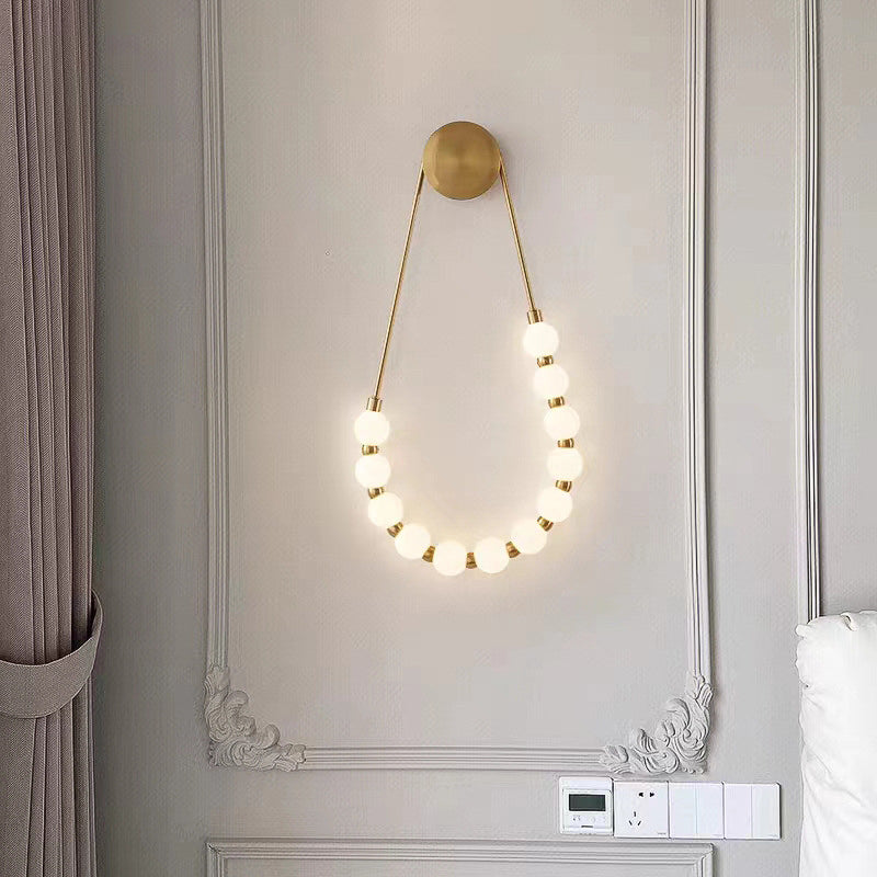 Round Gold Frost Balls Wall Light