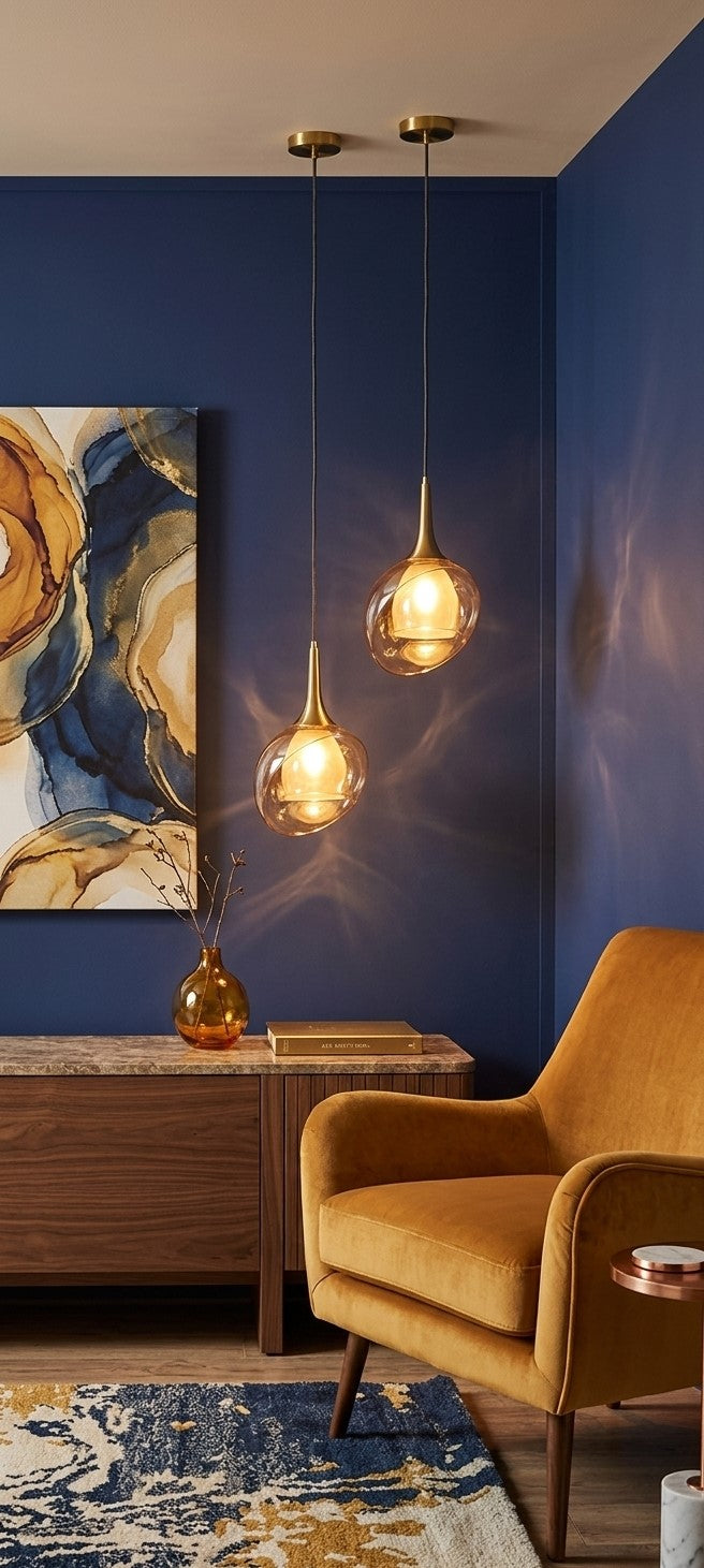 Sculpted in Amber Hanging Light
