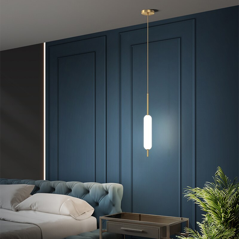 Modern Minimalist Glass Brass Led Pendant Lamp