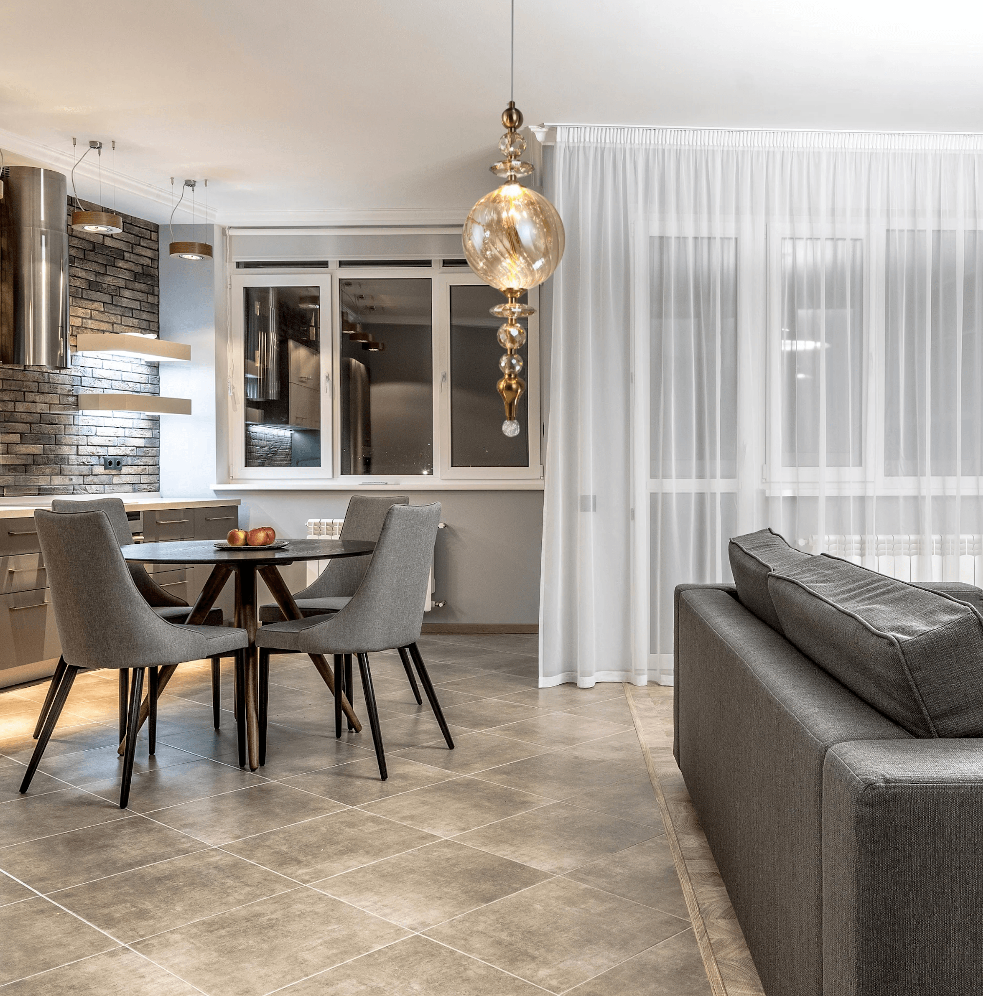 Glass Vintage Gold Pendant Lamp