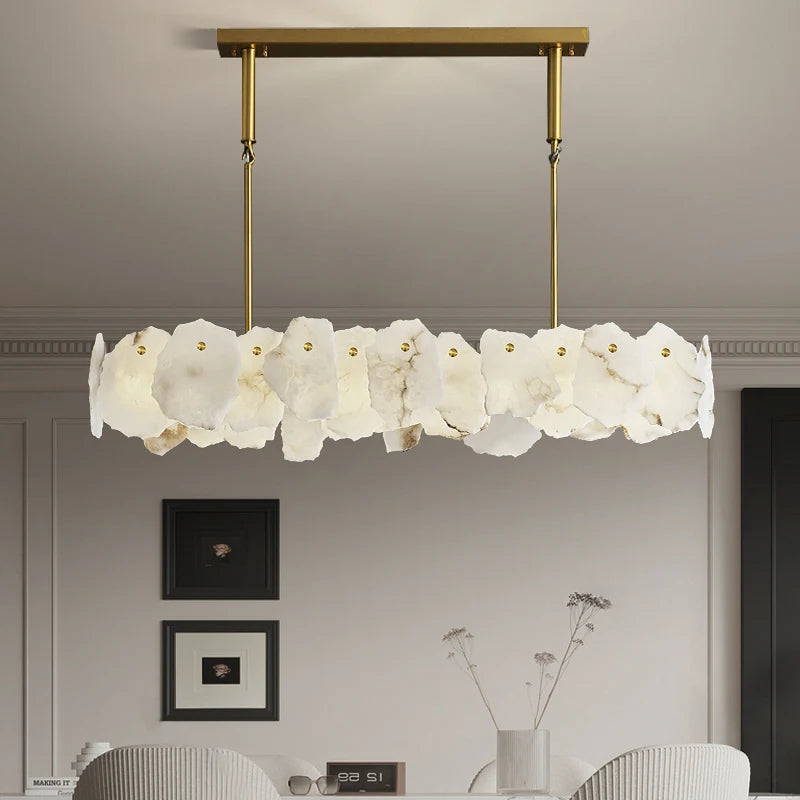 Restaurant Villa bar Alabaster Long Chandelier